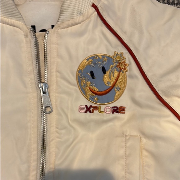 Kids Cream Jacket with Embroidered Patch - Picture 2 of 4